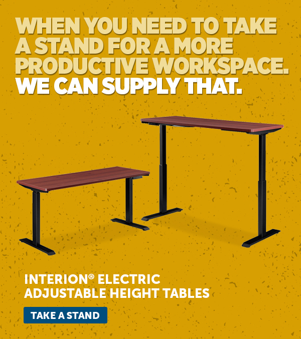 Interion® Electric Adjustable Height Tables - Take A Stand