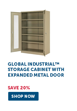 Global Industrial™ Storage Cabinet with Expanded Metal Door | Save 20% - Shop Now