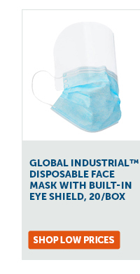 Global Industrial™ Disposable Face Mask with Built-In Eye Shield, 20/Box - Shop Low Prices