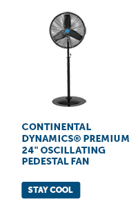 Continental Dynamics® Premium 24" Oscillating Pedestal Fan - Stay Cool