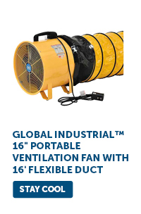 Global Industrial™ 16" Portable Ventilation Fan with 16' Flexible Duct - Stay Cool