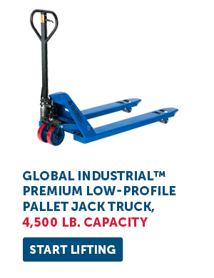 Global Industrial™ Premium Low-Profile Pallet Jack Truck, 4,500 Lb. Capacity - Start Lifting