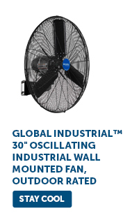 Global Industrial™ 30" Oscillating Industrial Wall Mounted Fan, Outdoor Rated - Stay Cool