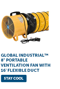 Global Industrial™ 8" Portable Ventilation Fan with 16' Flexible Duct - Stay Cool