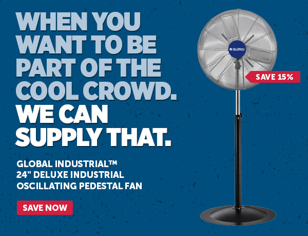 Global Industrial™ 24" Deluxe Industrial Oscillating Pedestal Fan - Save Now