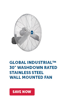 Global Industrial™ 30" Washdown Rated Stainless Steel Wall Mounted Fan - Save Now