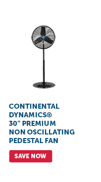 Continental Dynamics® 30" Premium Non Oscillating Pedestal Fan - Save Now