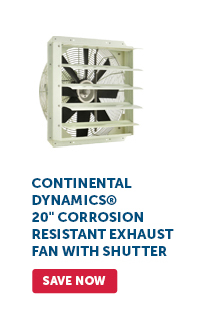 Continental Dynamics® 20" Corrosion Resistant Exhaust Fan with Shutter - Save Now