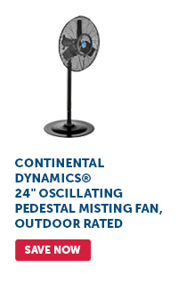 Continental Dynamics® 24" Oscillating Pedestal Misting Fan, Outdoor Rated - Save Now