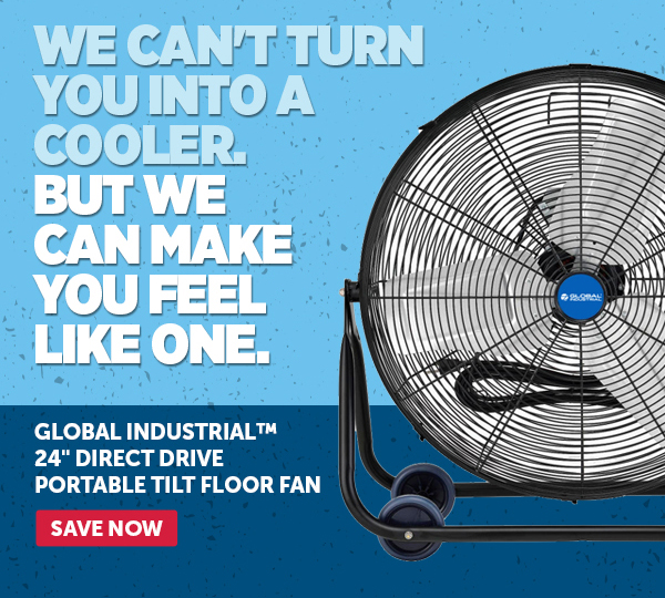 Global Industrial™ 24" Direct Drive Portable Tilt Floor Fan - Save Now