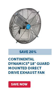 Continental Dynamics® 18" Guard Mounted Direct Drive Exhaust Fan - Save Now