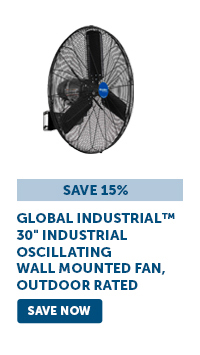 Global Industrial™ 30" Industrial Oscillating Wall Mounted Fan, Outdoor Rated - Save Now