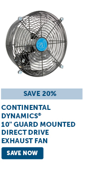 Continental Dynamics® 10" Guard Mounted Direct Drive Exhaust Fan - Save Now