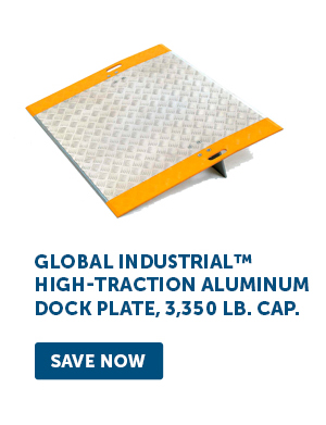 Global Industrial™ High-Traction Aluminum Dock Plate, 3,350 Lb. Cap. - Save Now