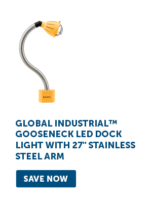 Global Industrial™ Gooseneck LED Dock Light with 27" Stainless Steel Arm - Save Now