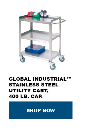 Global Industrial™ Stainless Steel Utility Cart, 4" Casters, 400 Lb. Cap. - Shop Now