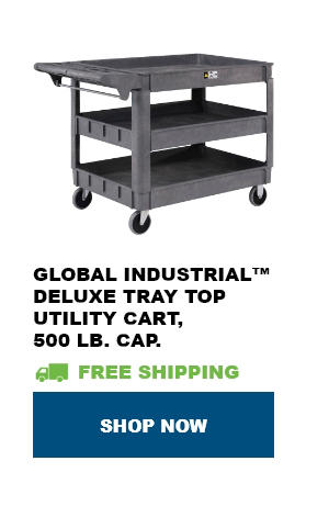 Global Industrial™ Deluxe Tray Top Utility Cart, Casters, 5" Casters, 500 Lb. Cap. - Shop Now