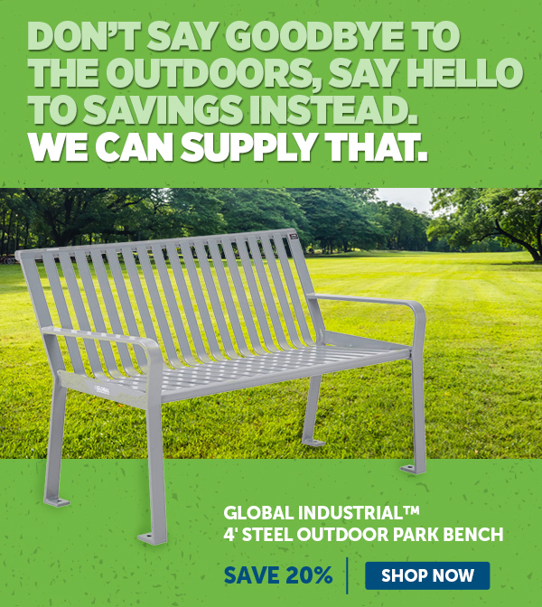 Global Industrial™ 4' Steel Outdoor Park Bench