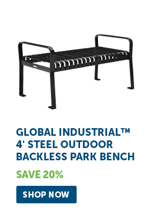 Global Industrial™ 4' Steel Outdoor Backless Park Bench