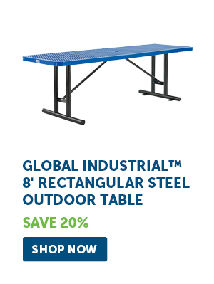 Global Industrial™ 8' Rectangular Steel Outdoor Table