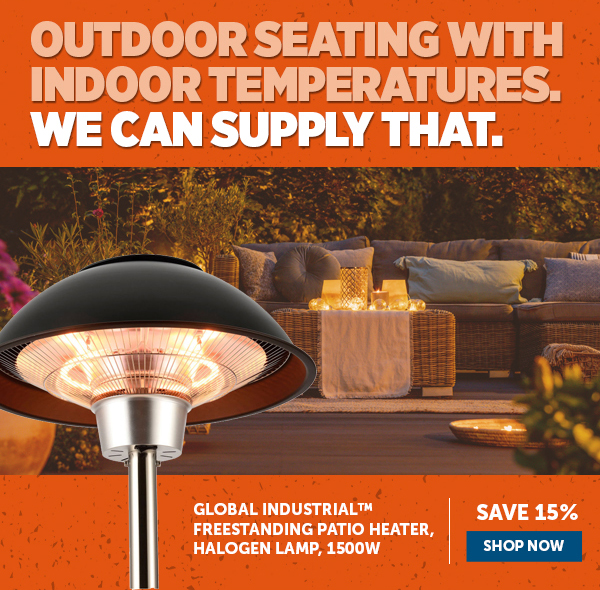 Global Industrial™ Free Standing Patio Heater, Halogen Lamp, 1500W - Shop Now