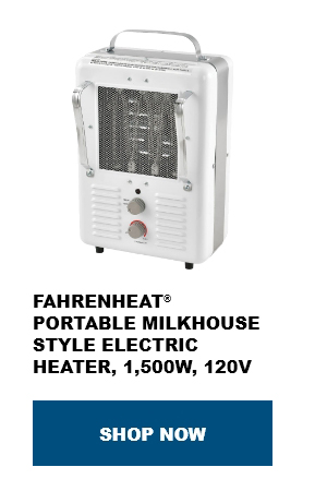 Fahrenheat® Portable Milkhouse Style Electric Heater, 1,500W, 120V - Shop Now