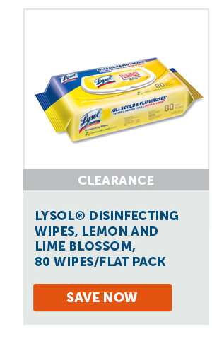 LYSOL® Disinfecting Wipes, Lemon and Lime Blossom, 80 Wipes/Flat Pack, - Save Now