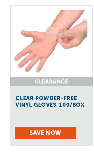 Clear Powder-Free Vinyl Gloves, 100/Box - Save Now