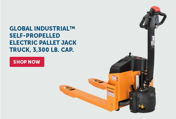 Global Industrial™ Self-Propelled Electric Pallet Jack Truck, 3,300 Lb. Cap. - Shop Now