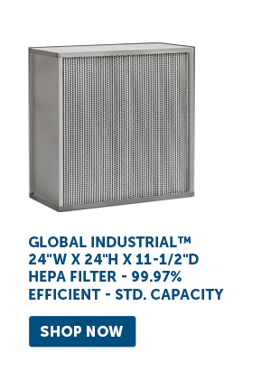 Global Industrial™ 24"W x 24"H x 11-1/2"D HEPA Filter - 99.97% Efficient - Std. Capacity - Shop Now