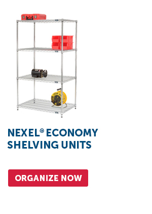 Pro_Cta_Nexel® Economy Shelving Units - Organize Now