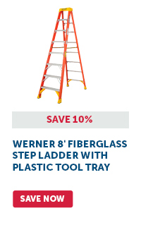 Pro_Cta_Werner 8' Fiberglass Step Ladder With Plastic Tool Tray - Save Now