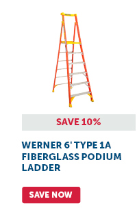 Pro_Cta_Werner 6' Type 1A Fiberglass Podium Ladder - Save Now