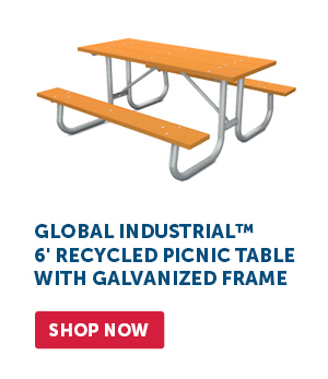 Pro_Cta_Global Industrial™ 6' Recycled Picnic Table with Galvanized Frame - Shop Now