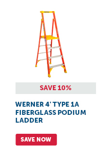 Pro_Cta_Werner 4' Type 1A Fiberglass Podium Ladder - Save Now