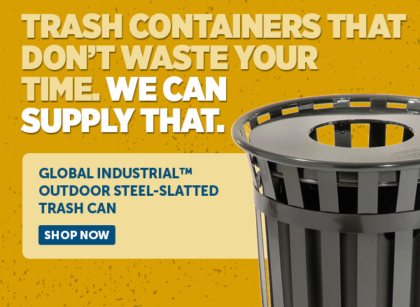 Her_Cta_Global Industrial™ Outdoor Steel-Slatted Trash Can - Shop Now