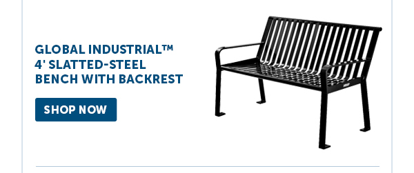 Pro_Cta_Global Industrial™ 4' Slatted-Steel Bench With Backrest - Shop Now