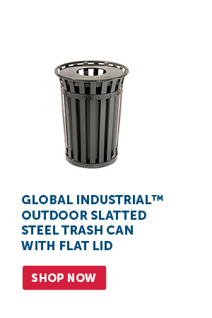 Pro_Cta_Global Industrial™ Outdoor Slatted Steel Trash Can With Flat Lid - Shop Now