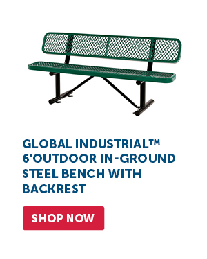 Pro_Cta_Global Industrial™ 6' Outdoor In-Ground Steel Bench With Backrest - Shop Now