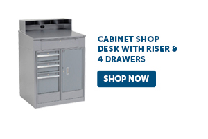 Pro_Cta_Global Industrial™ Cabinet Shop Desk With Riser & 4 Drawers - Shop Now