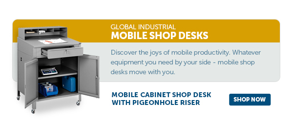 Pro_Cta_Global Industrial™ Mobile Cabinet Shop Desk With Pigeonhole Riser - Shop Now