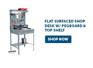 Pro_Cta_Global Industrial™ Flat Surfaced Shop Desk w/ Pegboard & Top Shelf - Shop Now