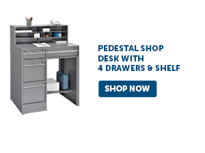 Pro_Cta_Global Industrial™ Pedestal Shop Desk With 4 Drawers & Shelf - Shop Now