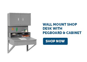 Pro_Cta_Global Industrial™ Wall Mount Shop Desk With Pegboard & Cabinet - Shop Now