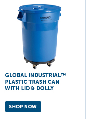 Pro_Cta_Global Industrial™ Plastic Trash Can With Lid & Dolly - Shop Now