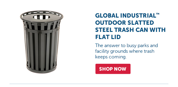 Pro_Cta_Global Industrial™ Outdoor Slatted Steel Trash Can With Flat Lid - Shop Now