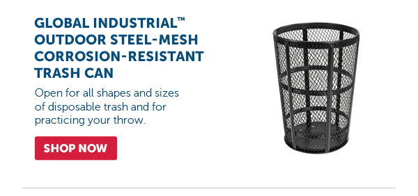 Pro_Cta_Global Industrial™ Outdoor Steel-Mesh Corrosion-Resistant Trash Can - Shop Now