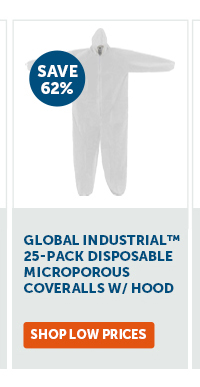 Pro_Cta_Global Industrial™ 25-Pack Disposable Microporous Coveralls W/ Hood - Shop Low Prices