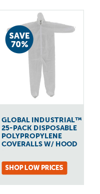 Pro_Cta_Global Industrial™ 25-Pack Disposable Polypropylene Coveralls W/ Hood - Shop Low Prices