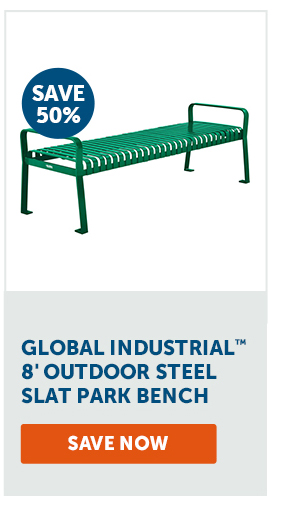 Pro_Cta_Global Industrial™ 8' Outdoor Steel Slat Park Bench - Save Now